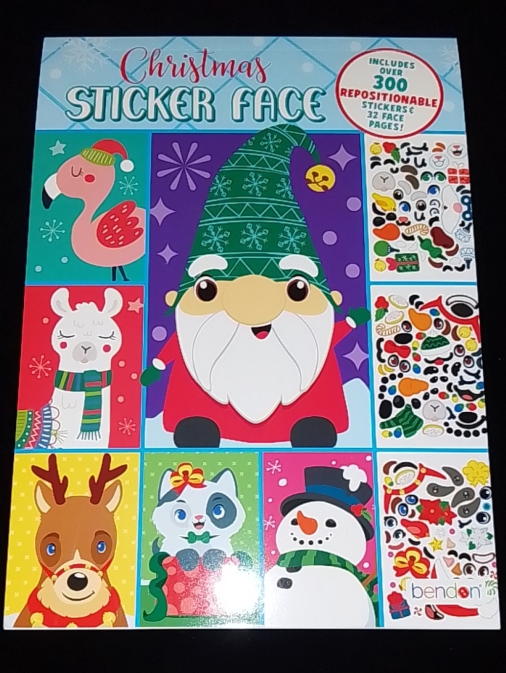 Bendon Christmas Sticker Face Activity Book – Green & Red